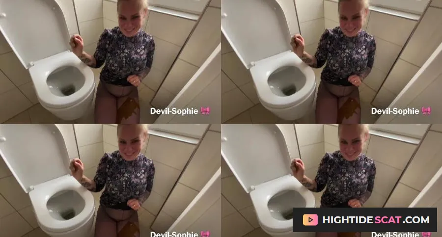 Devil Sophie (SteffiBlond) - Come and shit on my nylon tights - violent diarrhea [UltraHD] Scat, Piss, Toilet (222.95 MB)