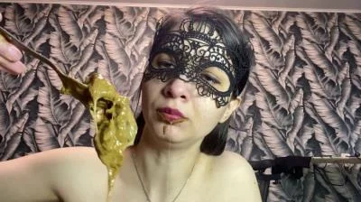 p00girl - Poop a full container eat shit with a fork and vomit [FullHD 1080p] Milf, Eat (1.69 GB)