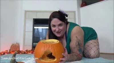 SamanthaStarfish - Pooping In My Pumpkin Huge Ass [FullHD 1080p] Defecation, BBW (210 MB)