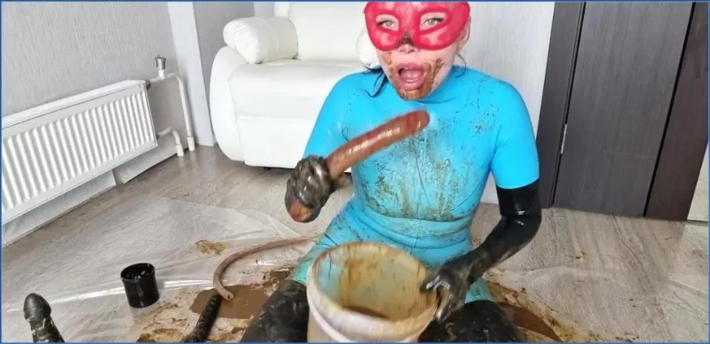 Download PART 3 Shit Play in a Latex Costume with 11 Piles of Shit, Pissing - Scatlina Hightide-Scat.com